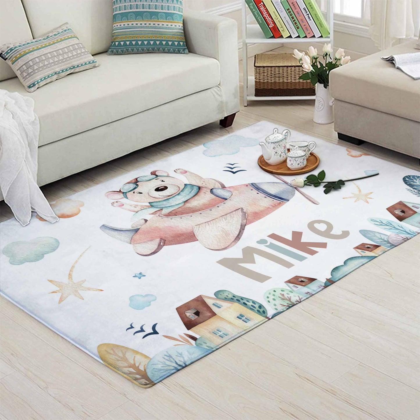 Flying Bear Nursery Rug