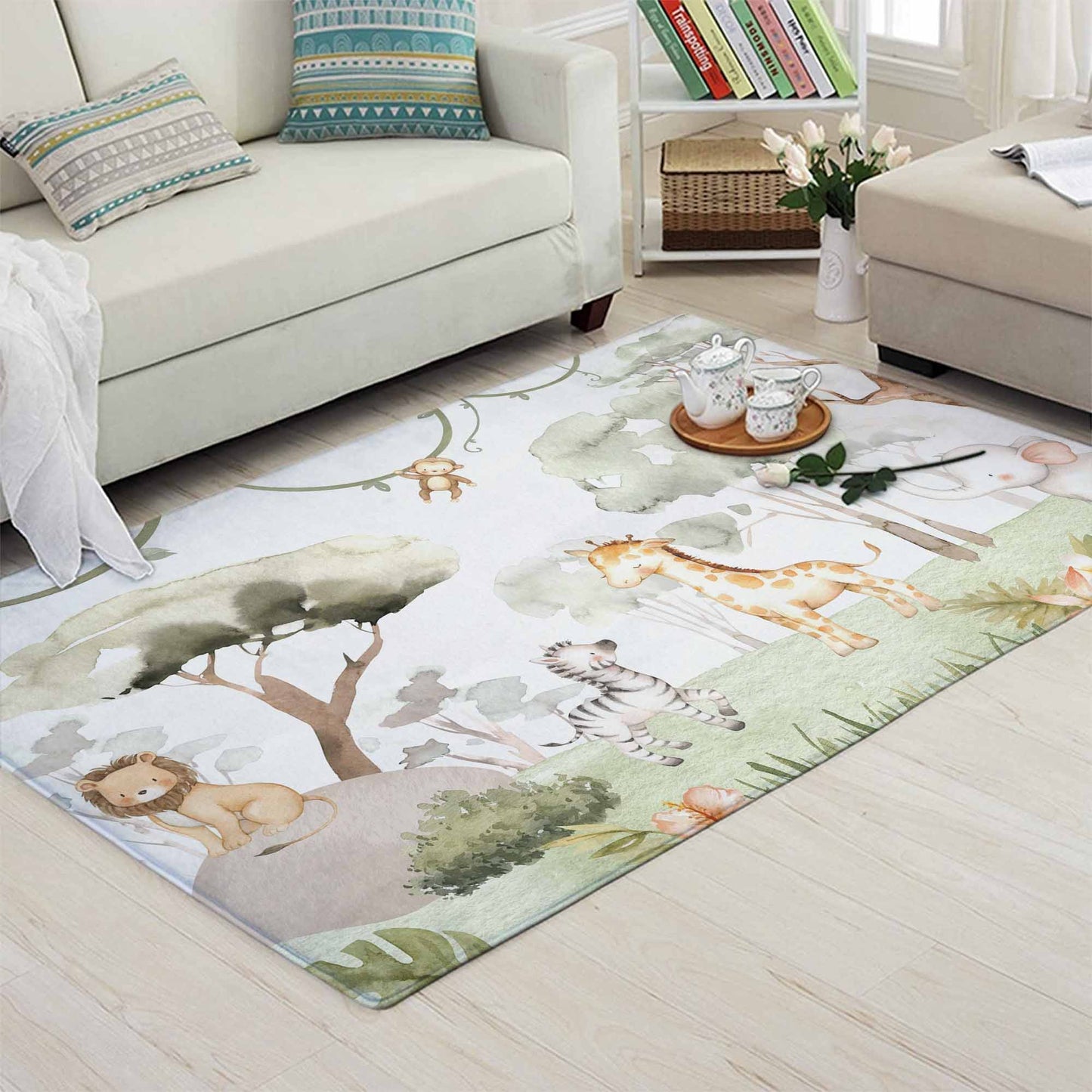 Safari Animals Nursery Rug