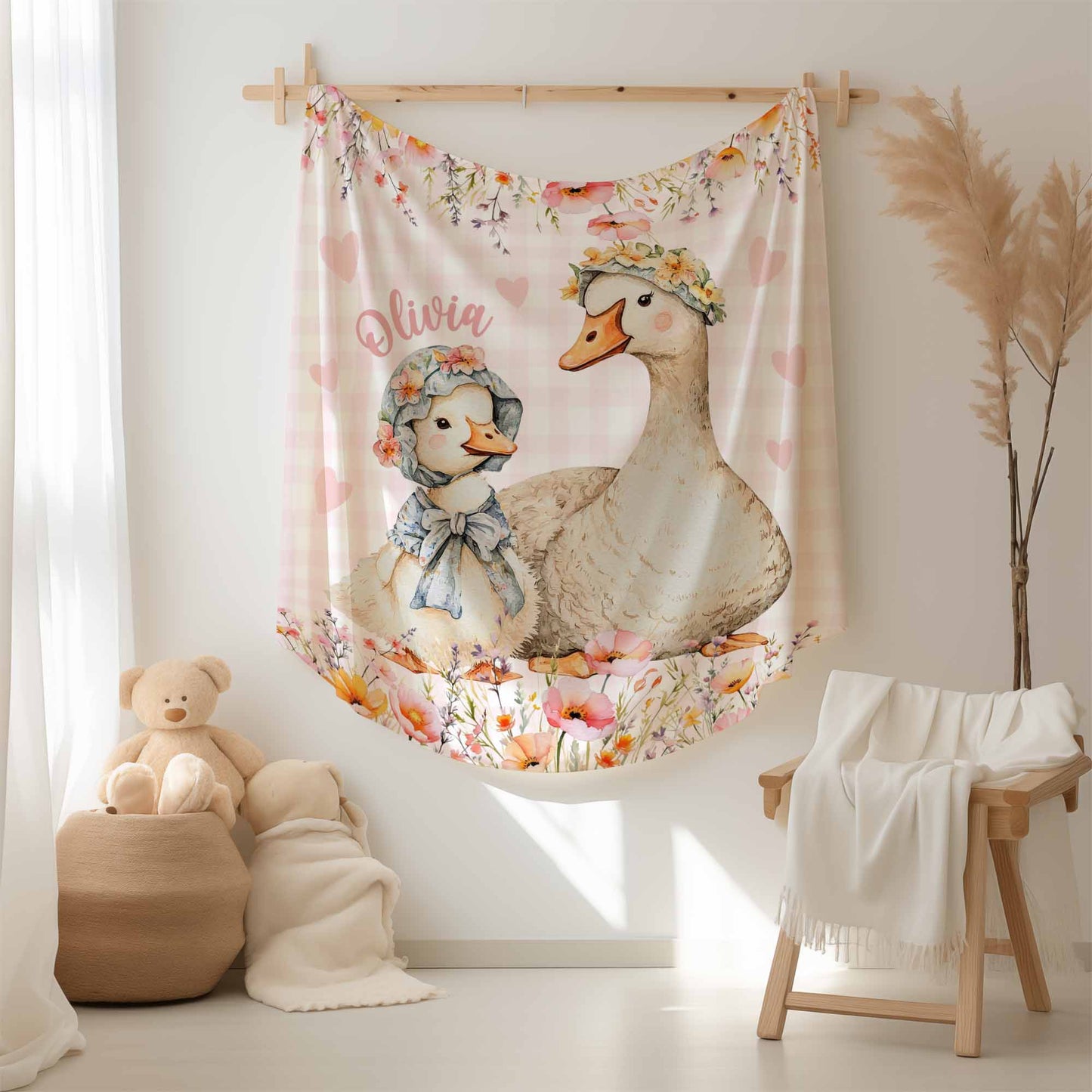 Mom And Baby Goose Blanket