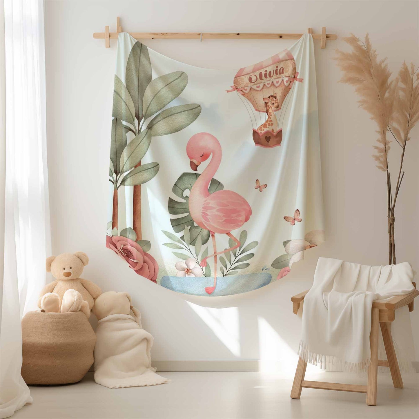 Tropical Flamingo Blanket