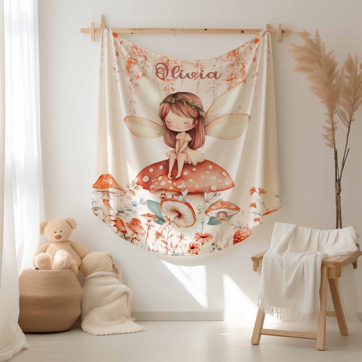 Fairy On Mushroom Blanket