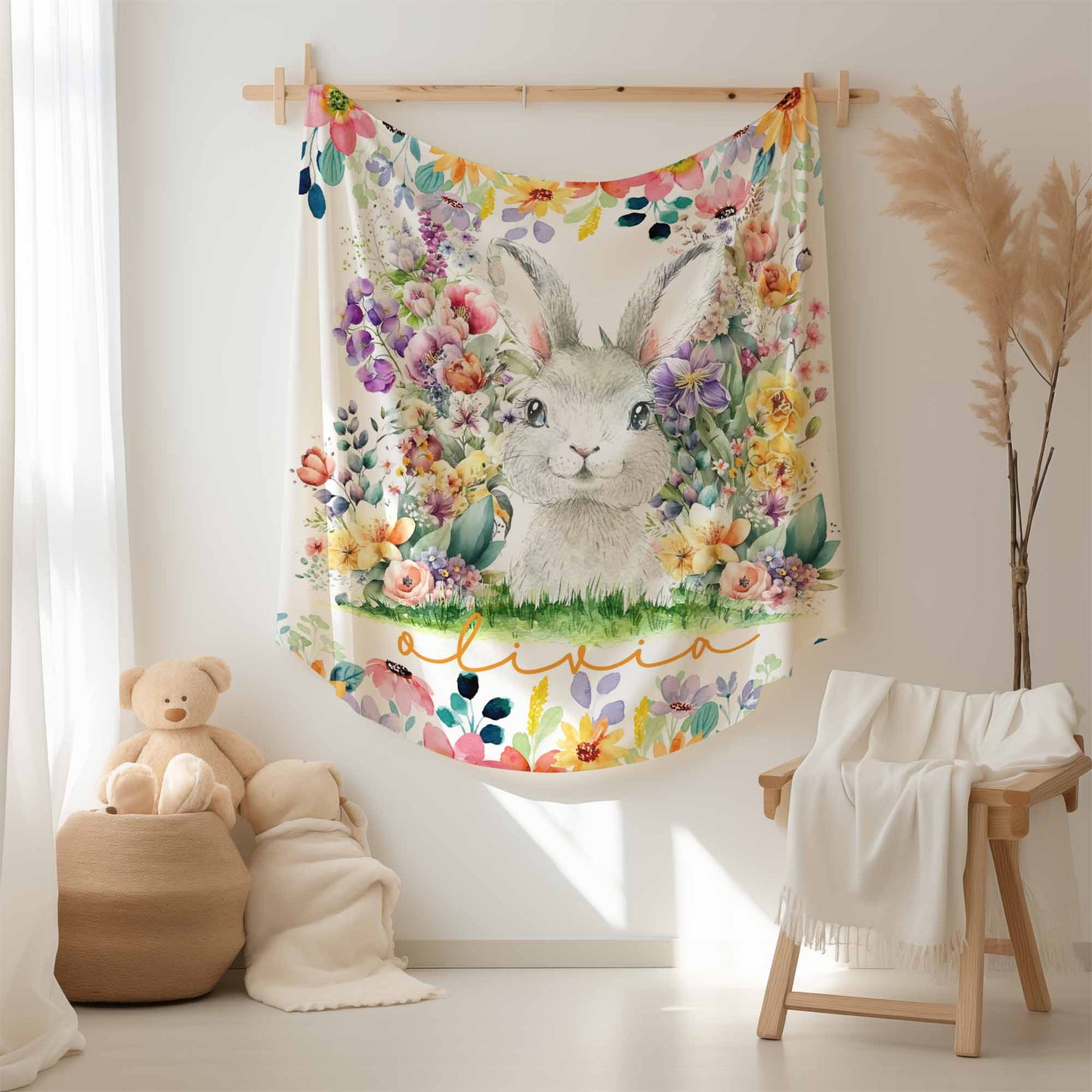 Floral Bunny Blanket