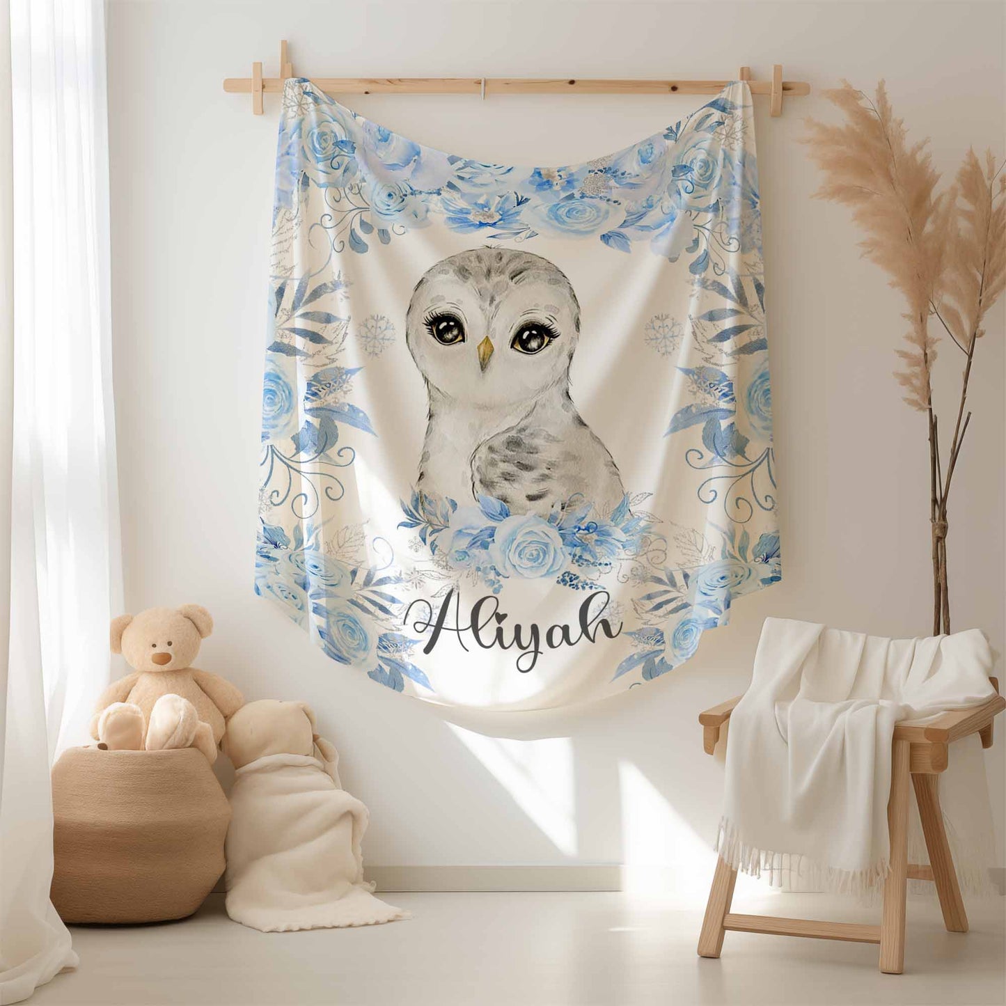 Snowy Owl Baby Blanket