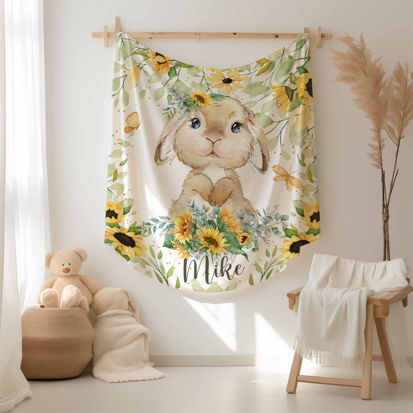 Bunny Sunflower Blanket