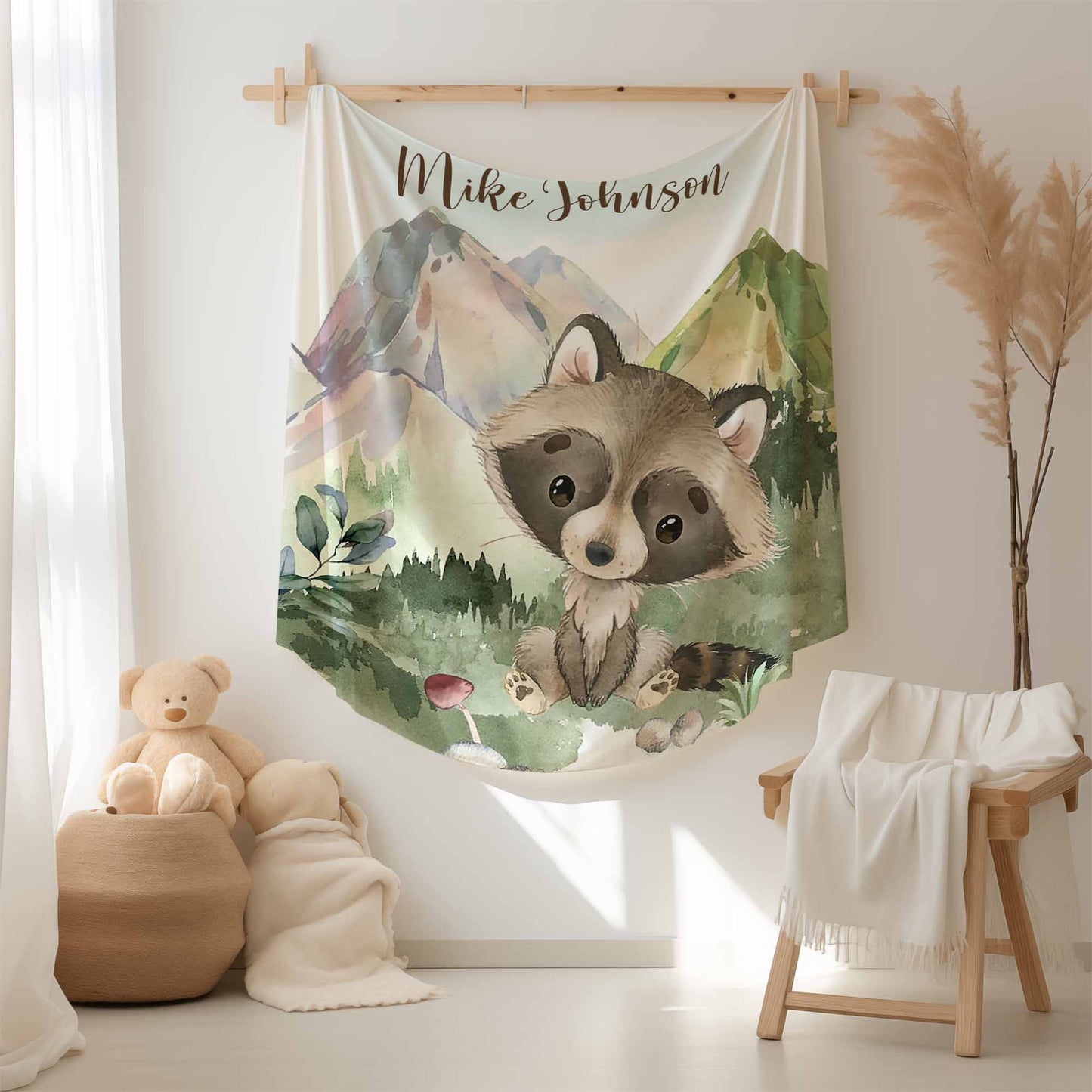 Mountain Raccoon Blanket