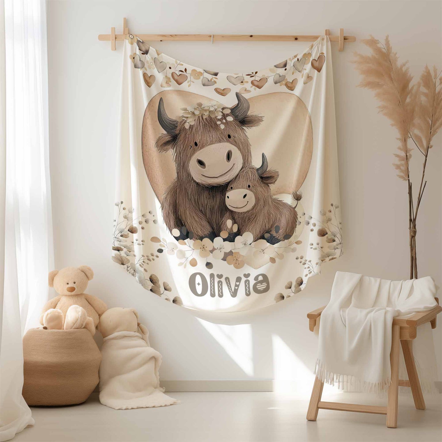 Mom And Baby Cow Blanket