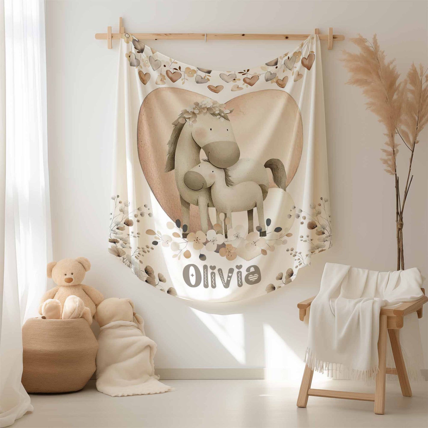 Mom And Baby Horse Blanket