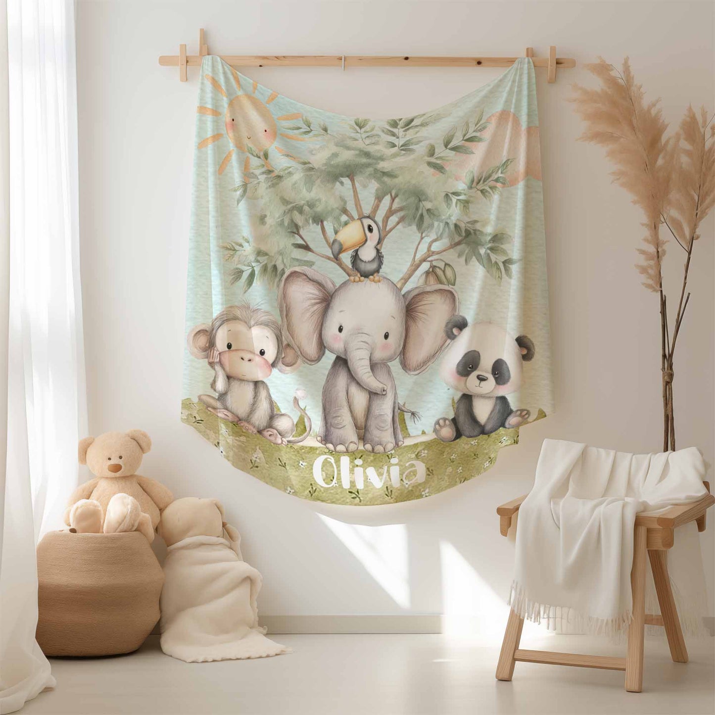 Safari Animals Baby Blanket
