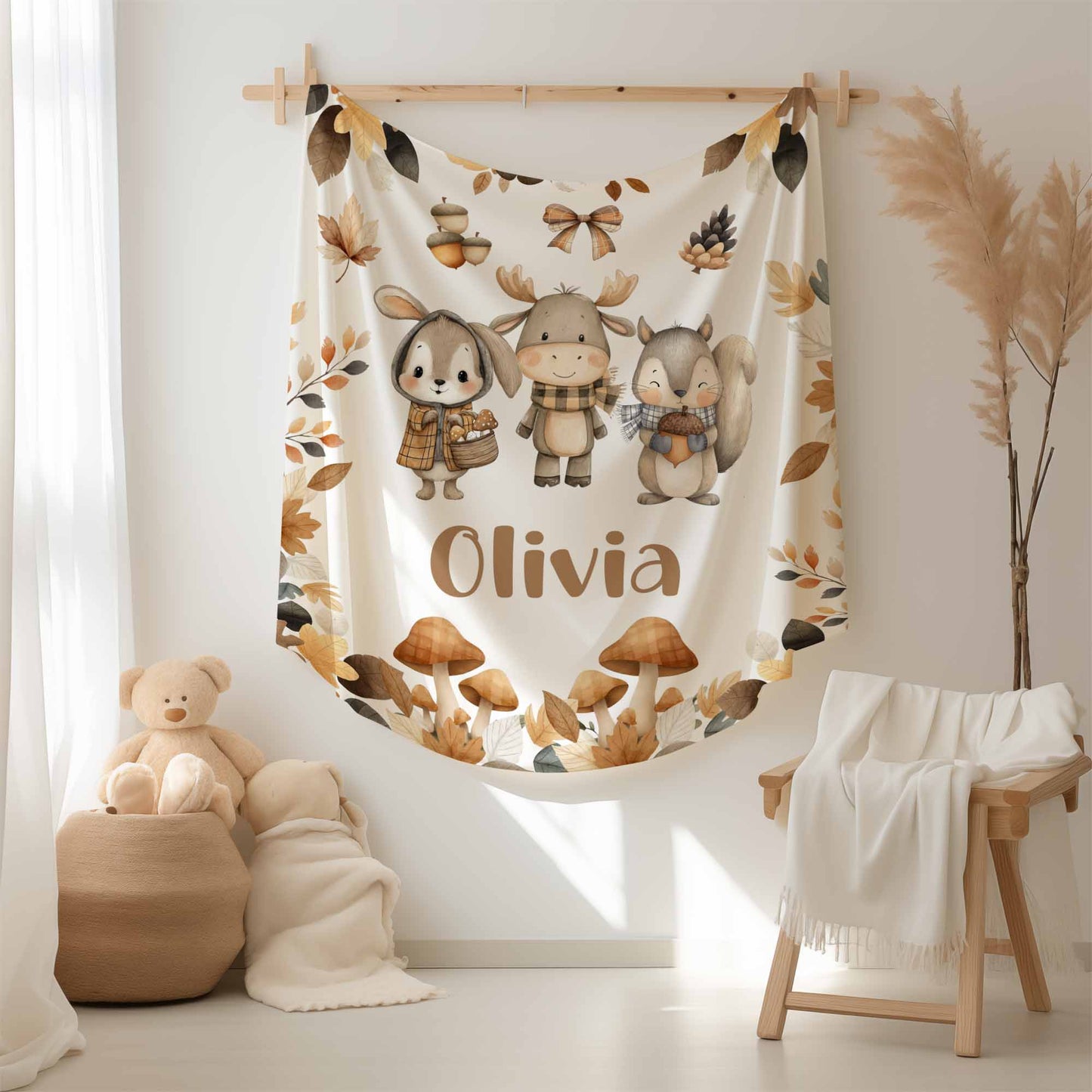 Woodland Animals Fall Blanket