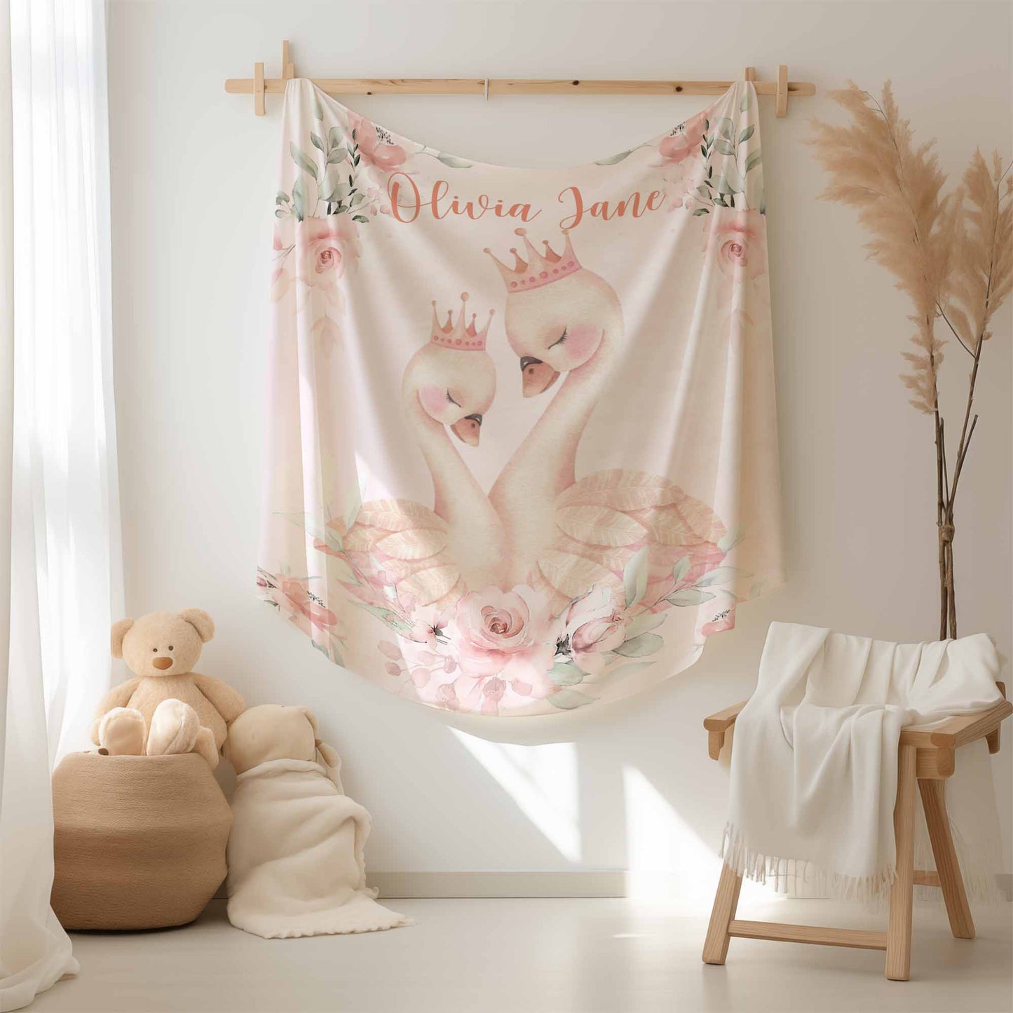 Mum And Baby Swan Blanket