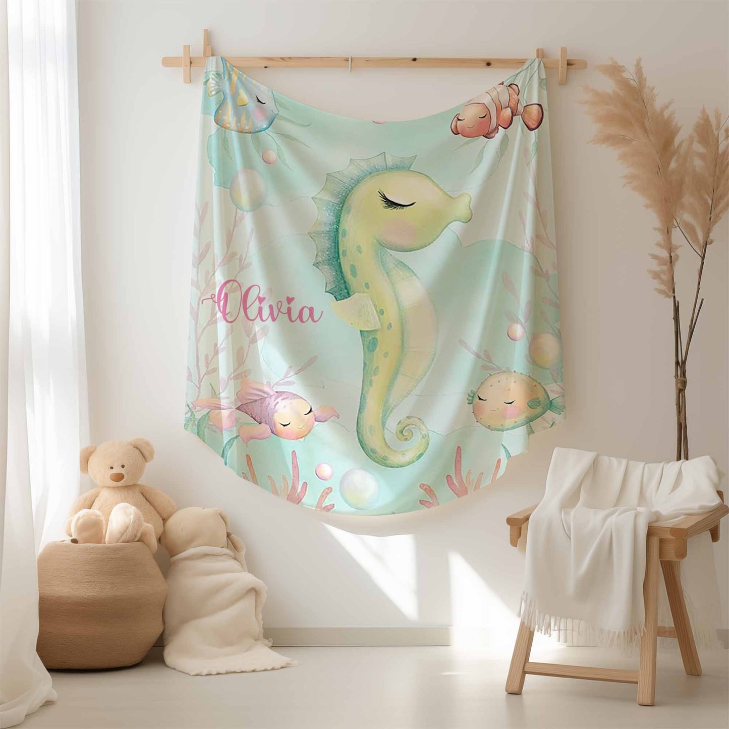 Seahorse Nursery Blanket