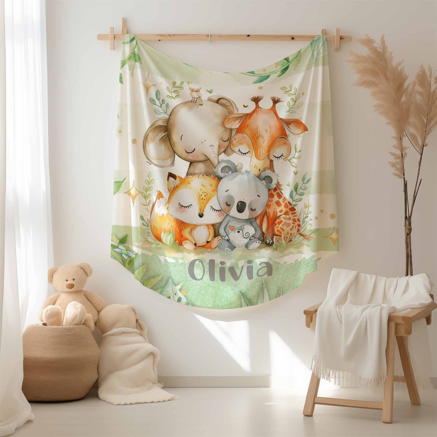 Sleeping Animals Nursery Blanket