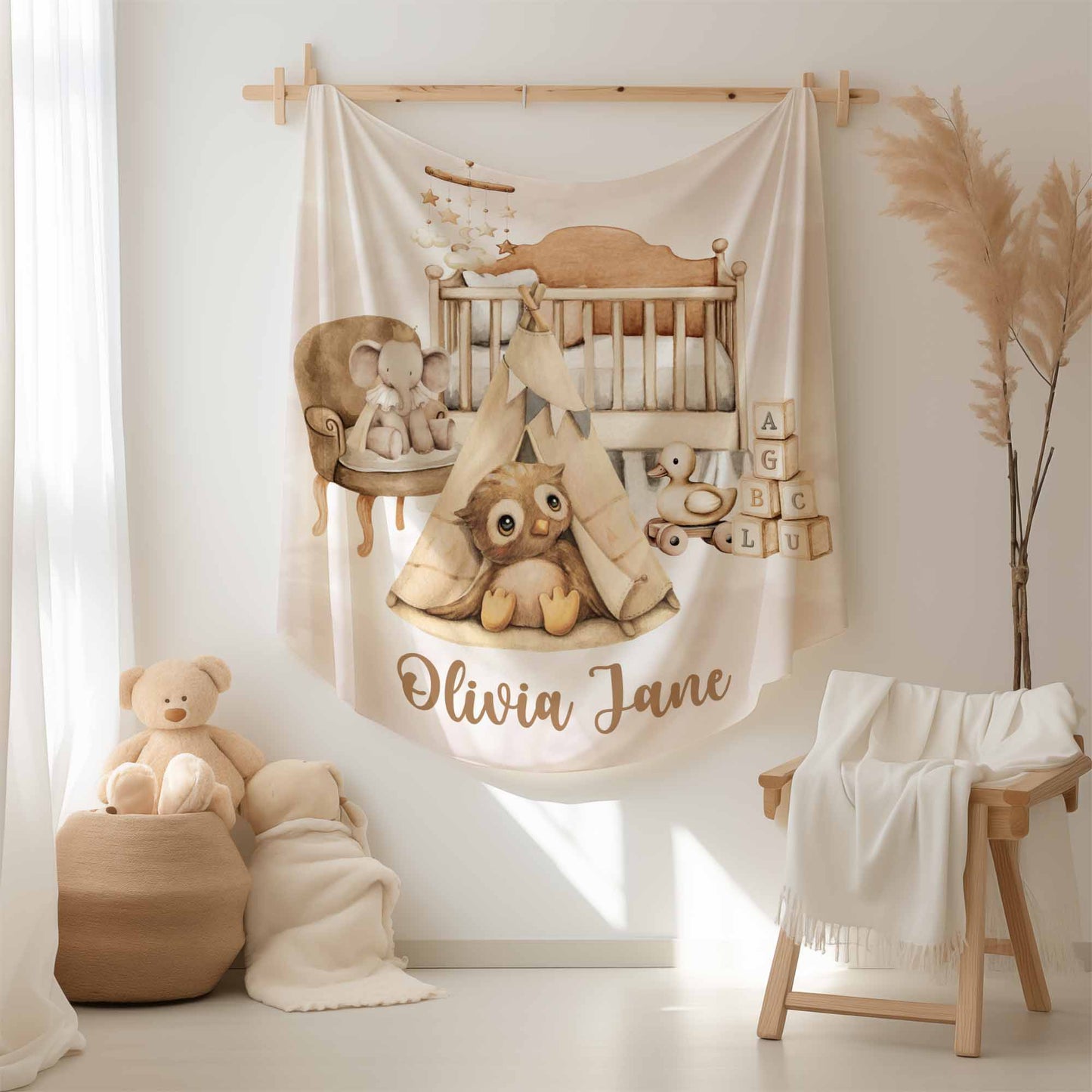 Baby Owl Nursery Blanket