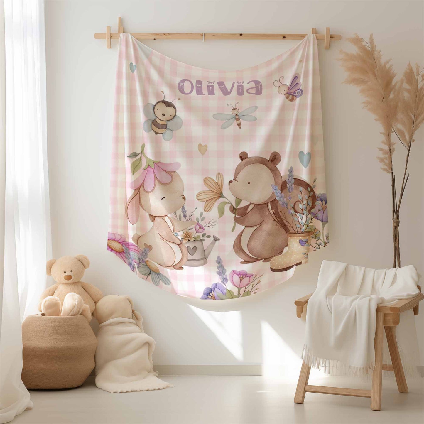 Bunny Bear Spring Blanket