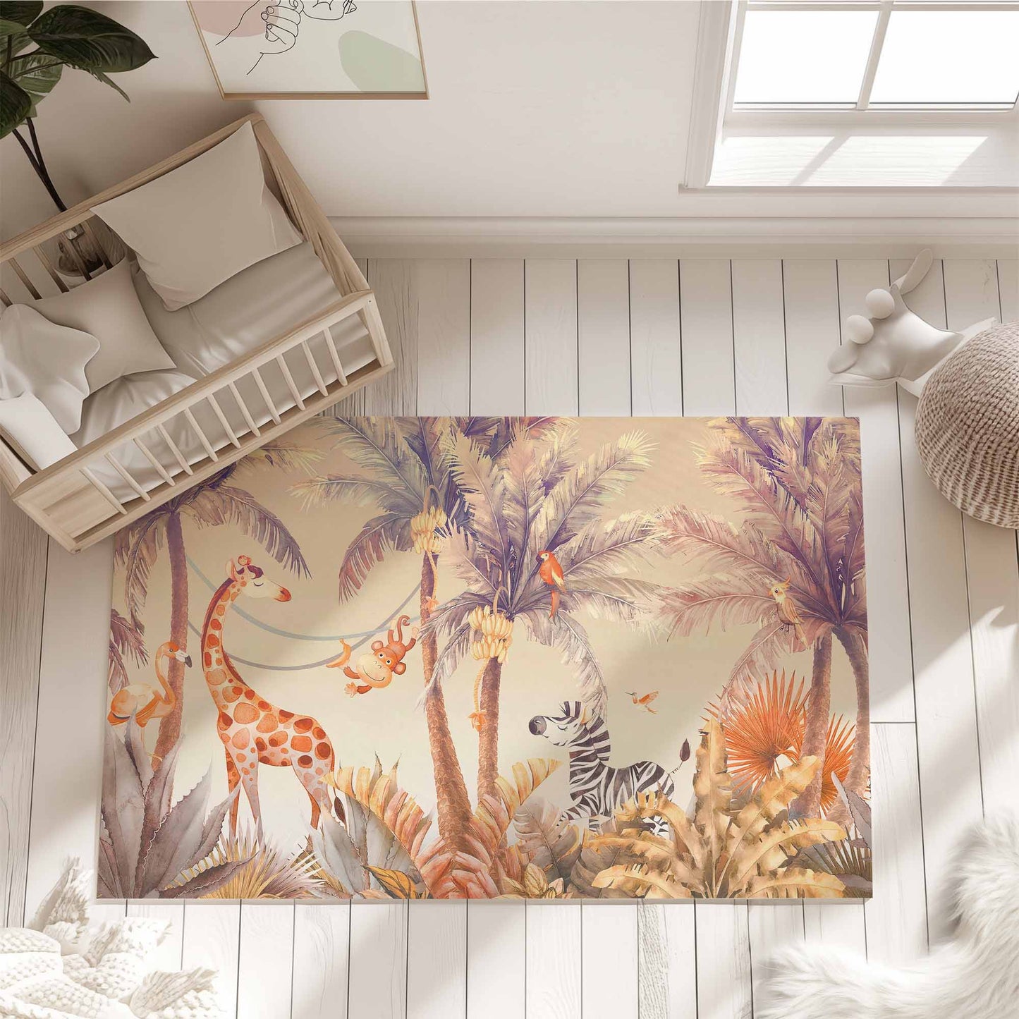 Safari Animals Nursery Rug