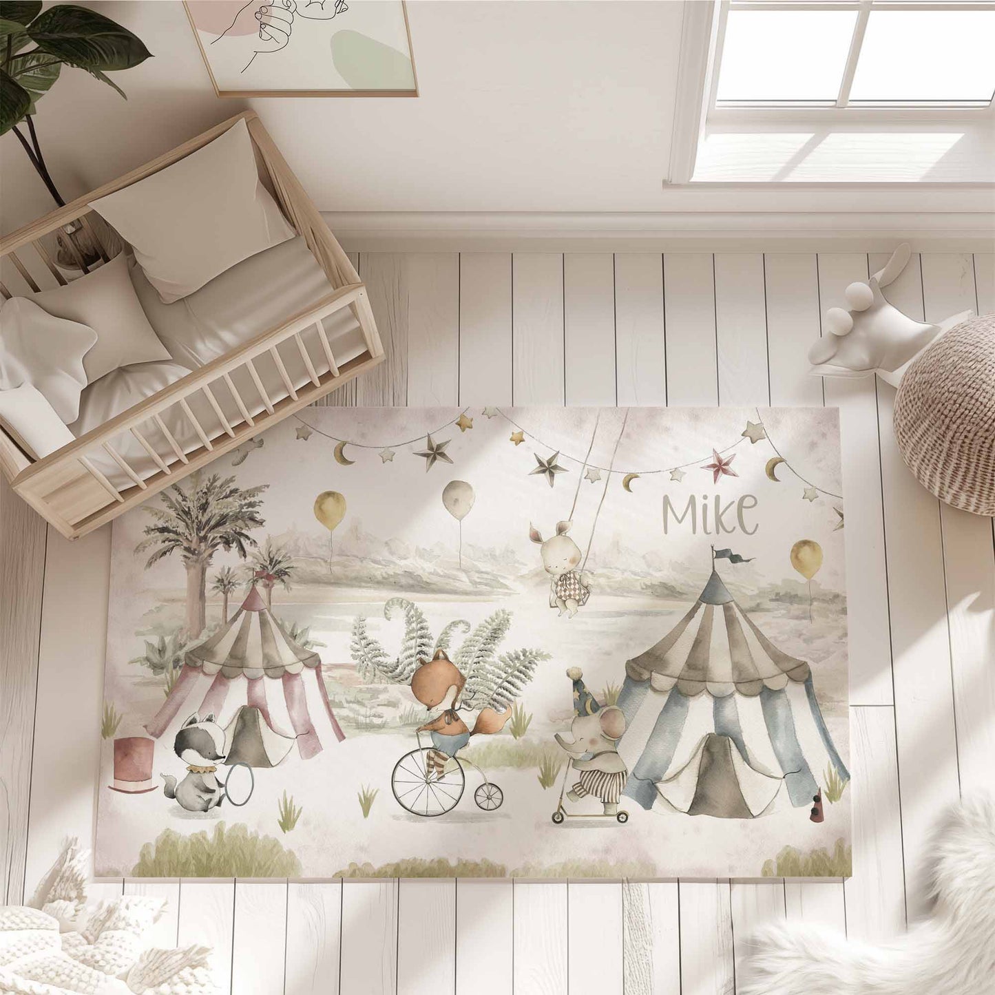 Circus Animals Nursery Rug