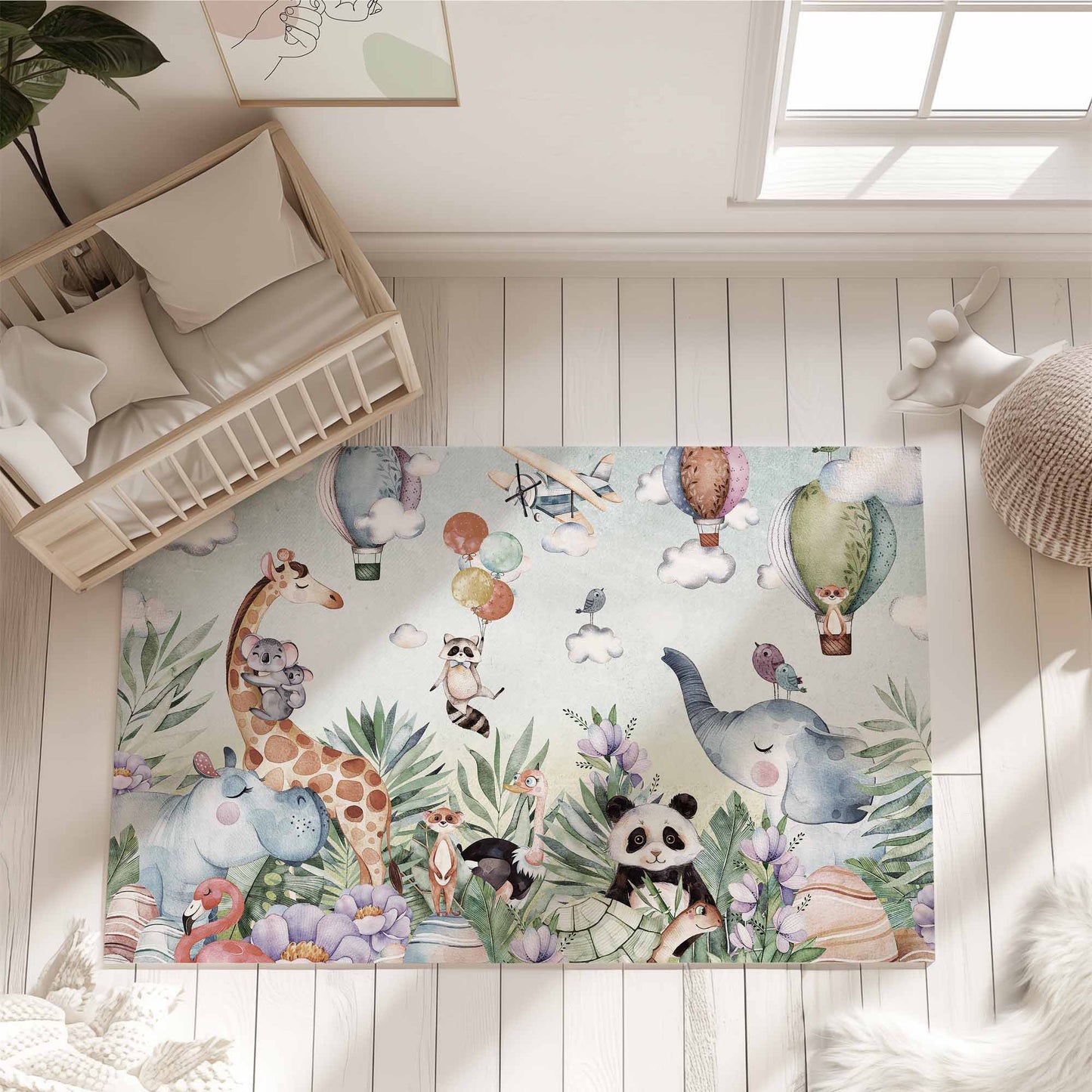 Safari Animals Nursery Rug