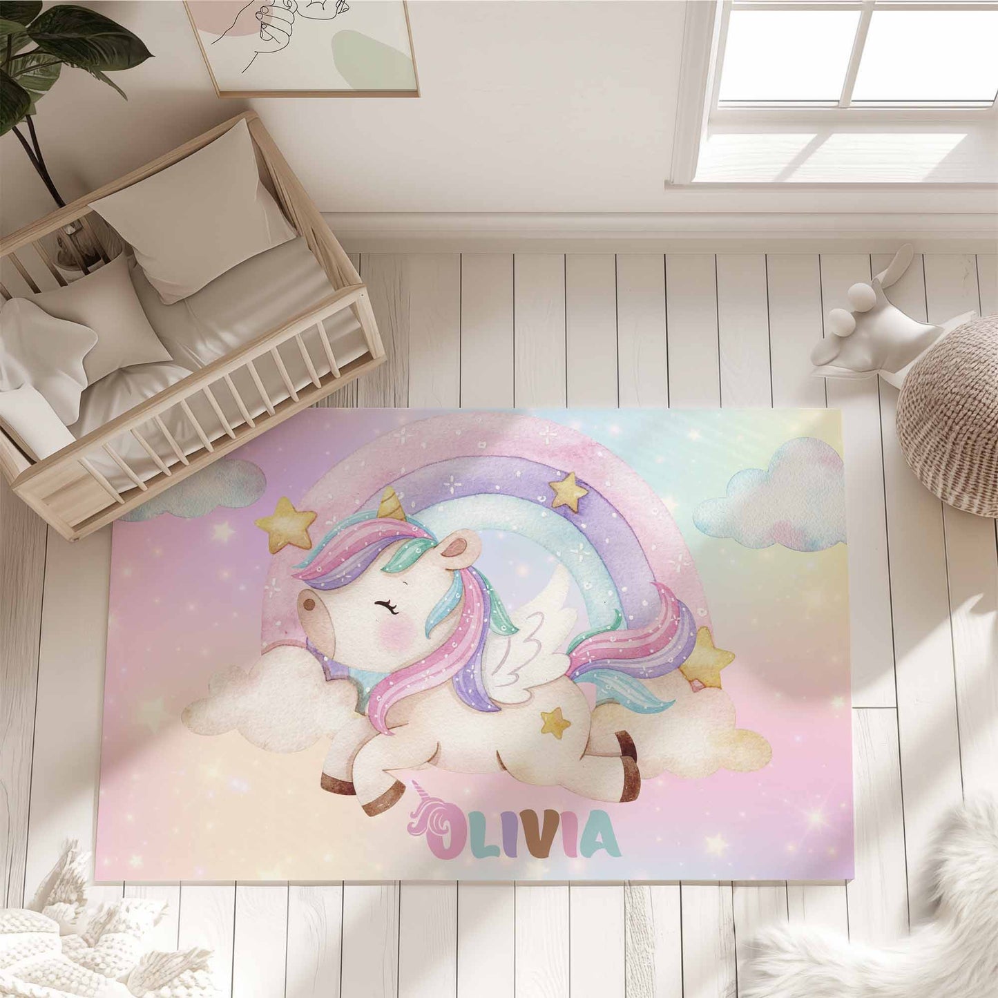 Rainbow Unicorn Playroom Rug