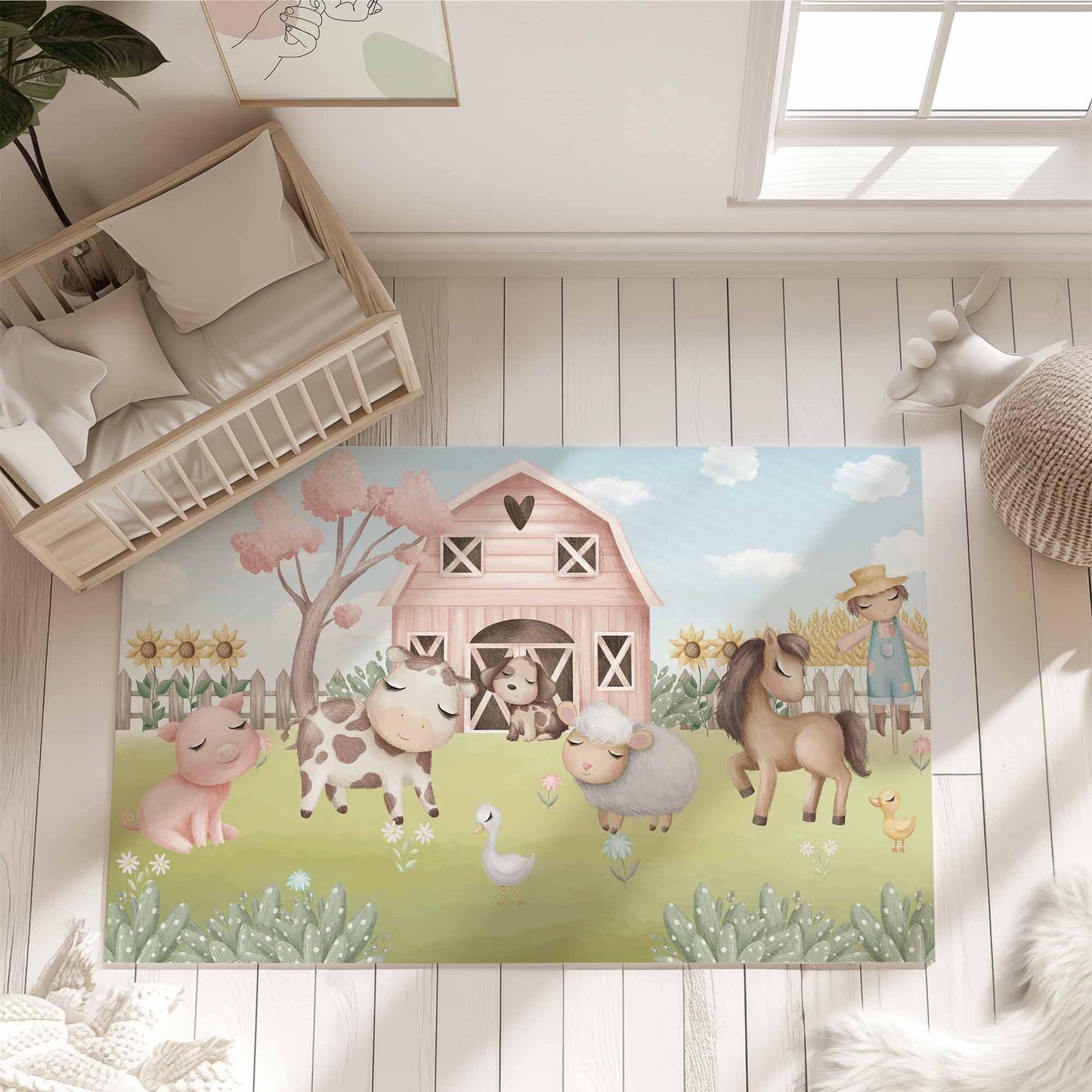 Farm Animals Nursery Rug