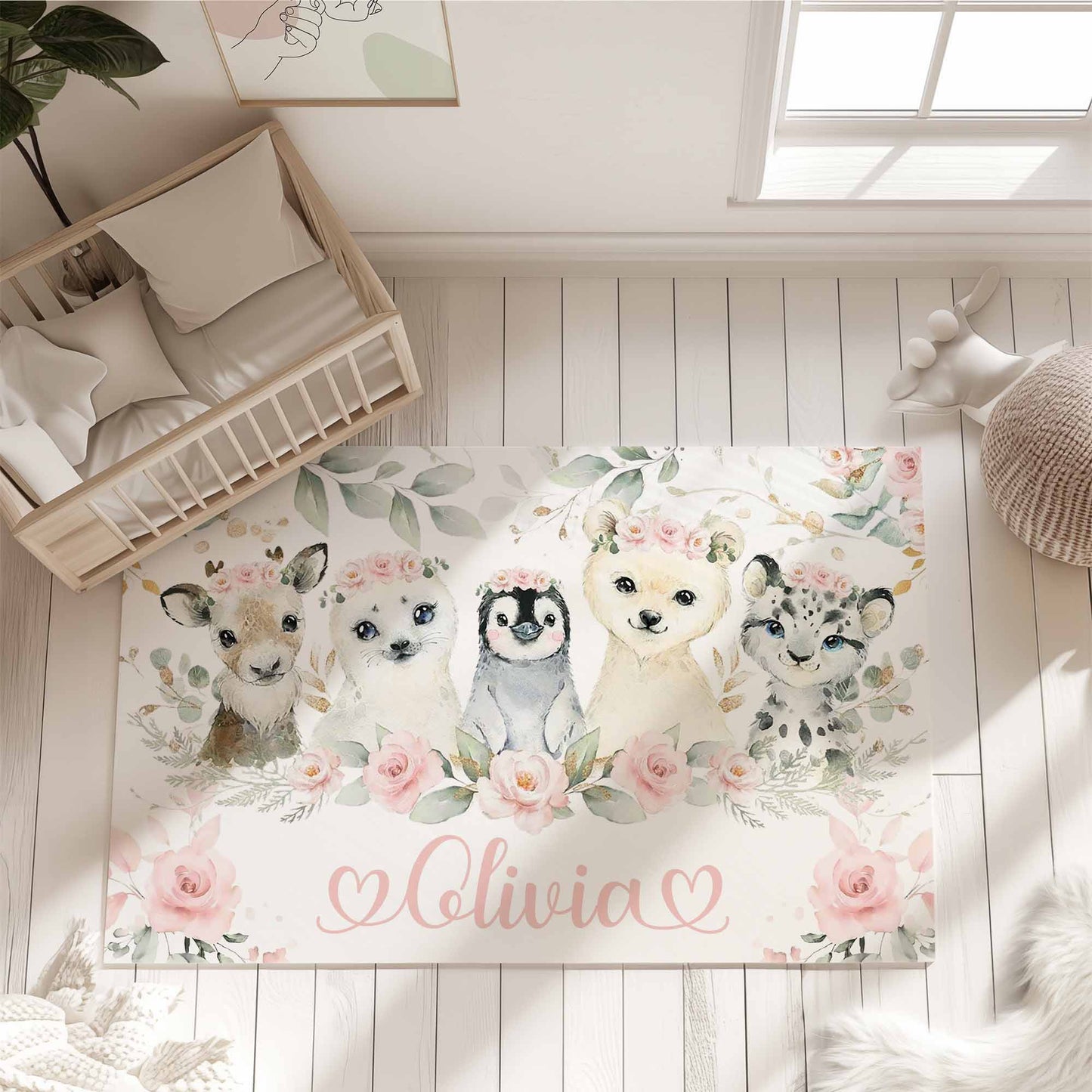 Arctic Animals Nursery Rug