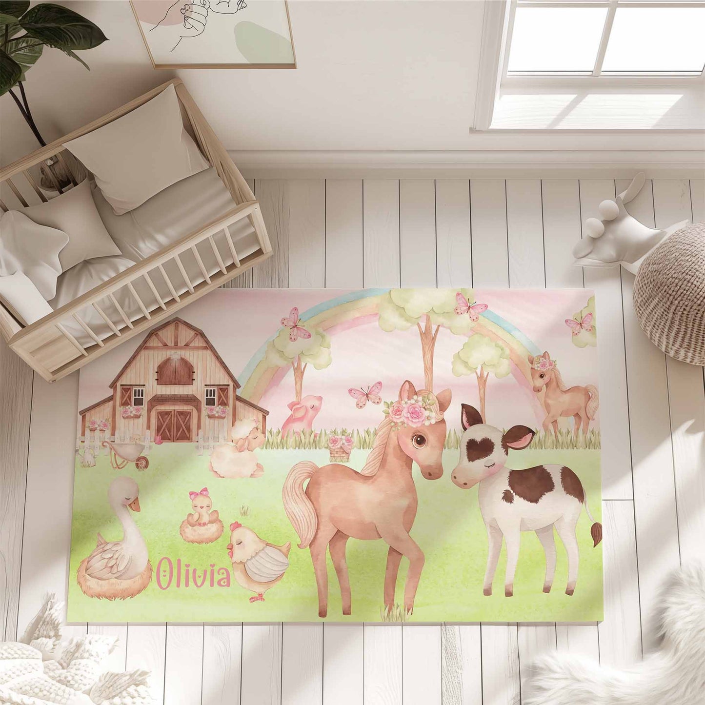 Farm Animals Nursery Rug