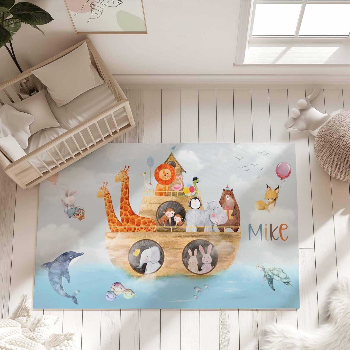 Noah Ark Animals Nursery Rug
