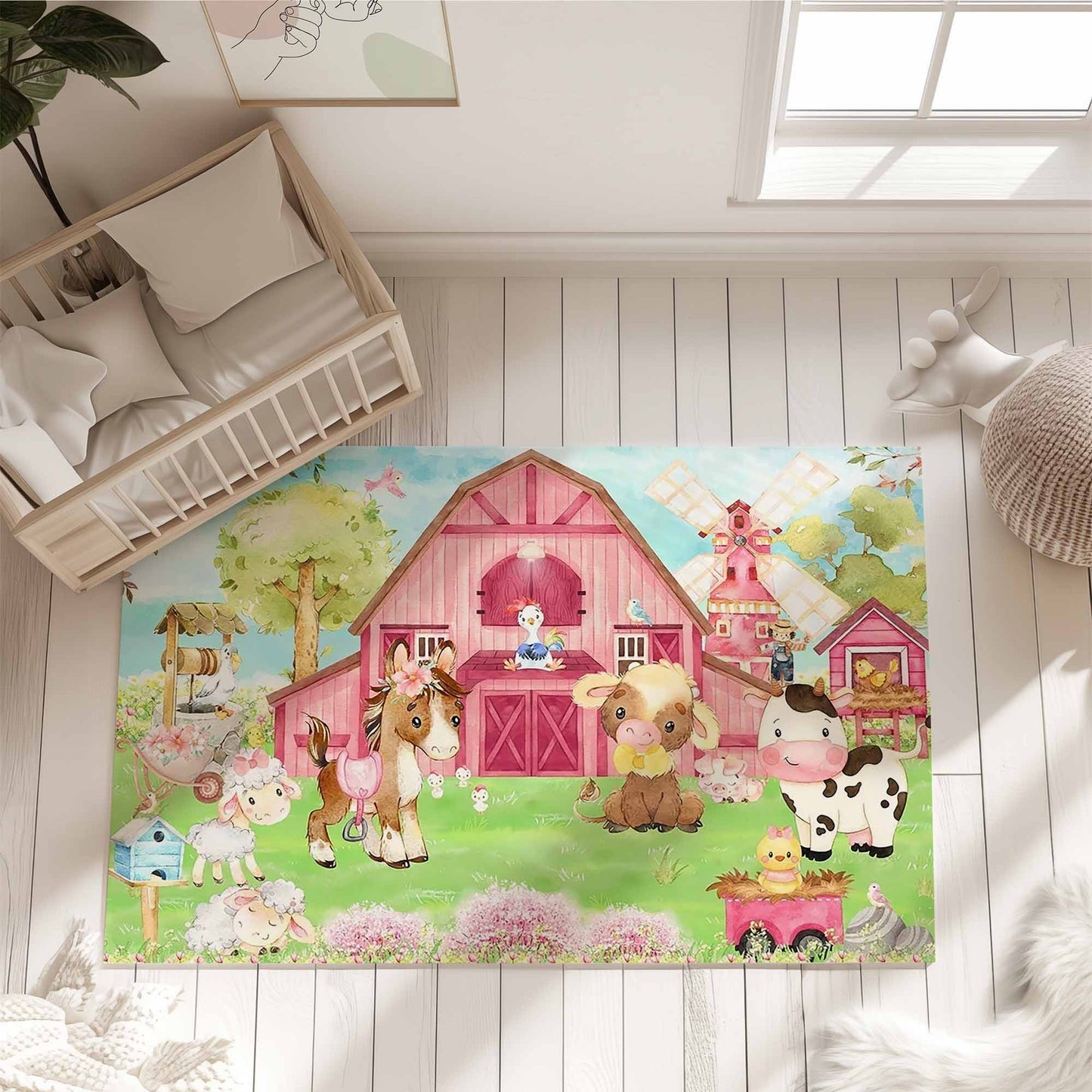 Farm Animals Playroom Rug