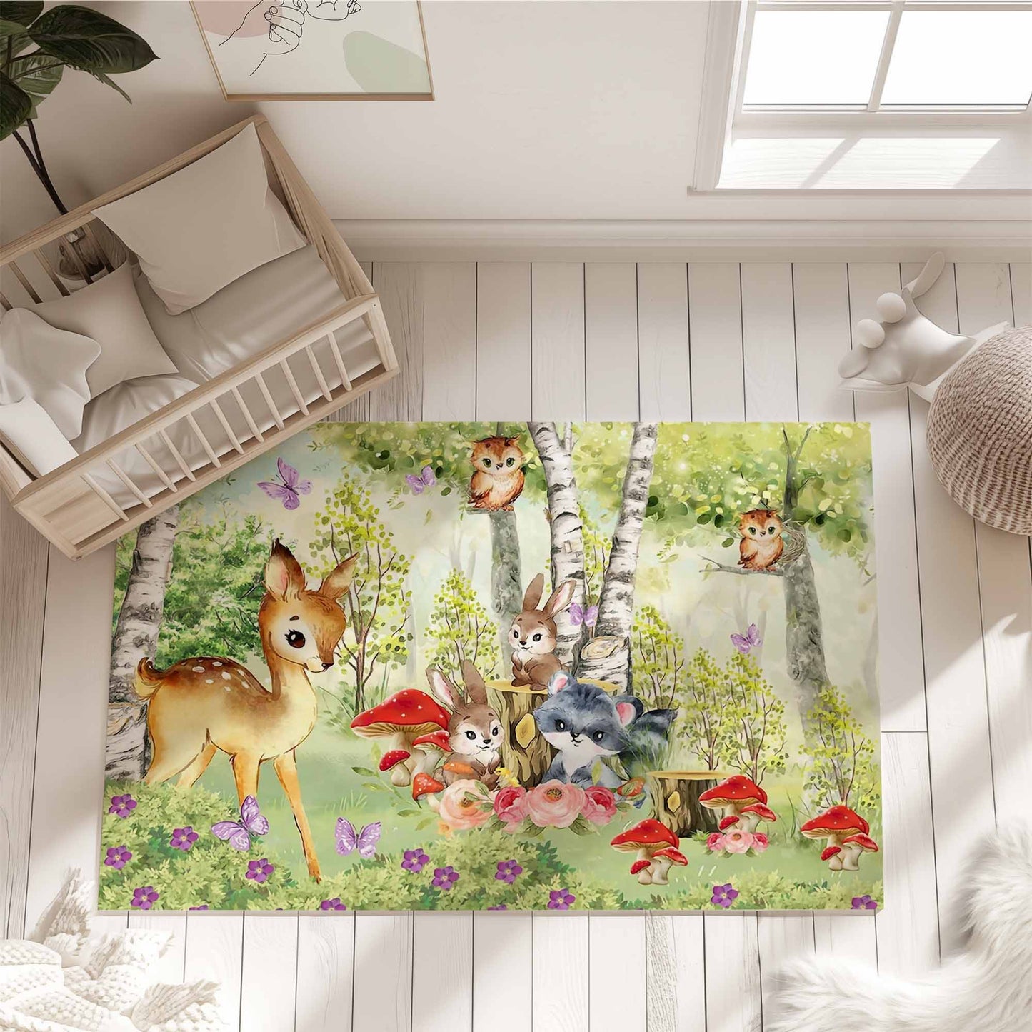 Woodland Animals Playroom Rug