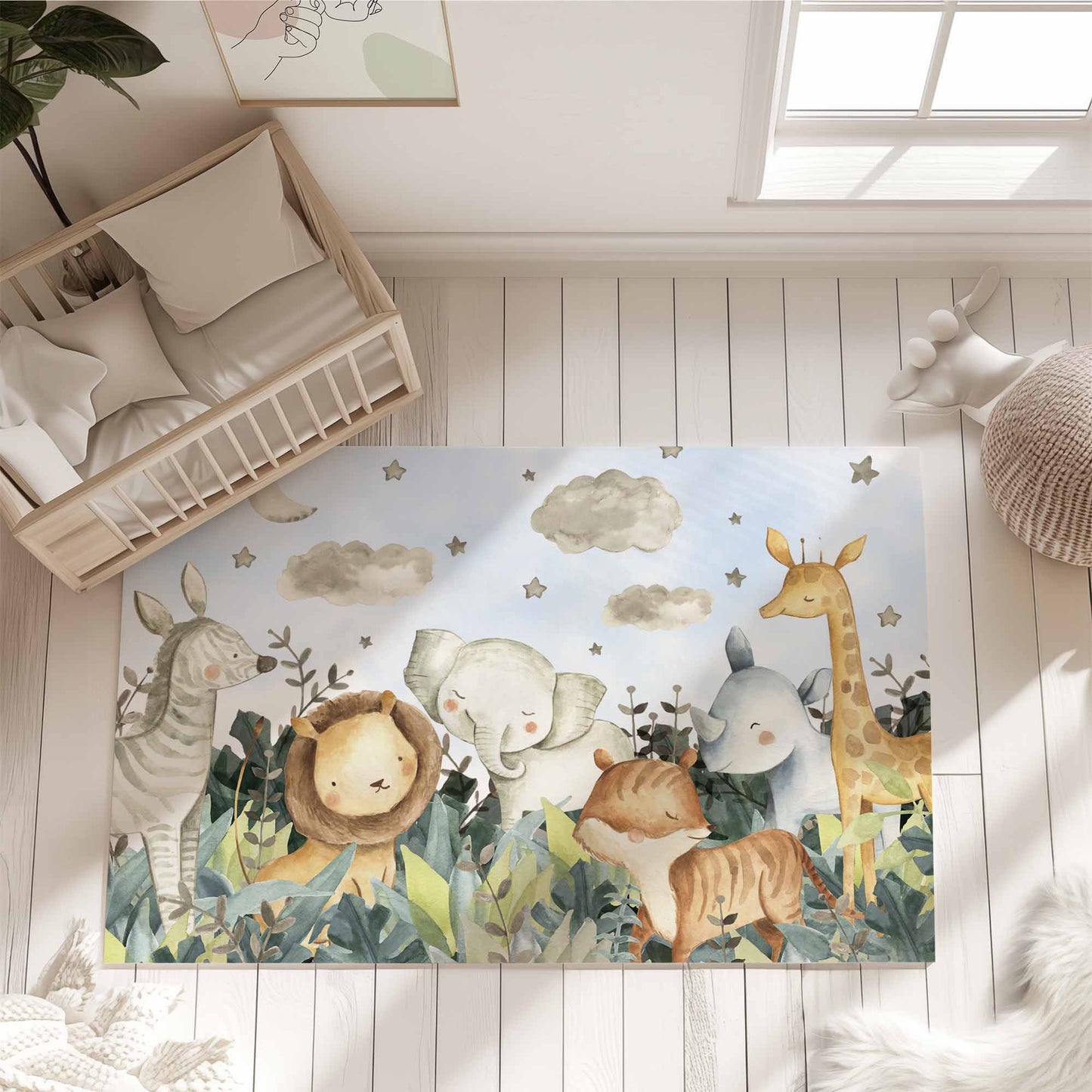 Safari Animals Nursery Rug