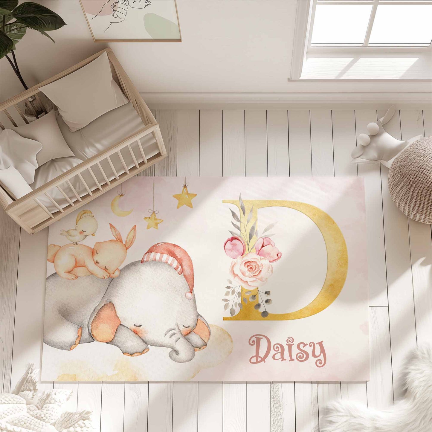 Baby Elephant Nursery Rug