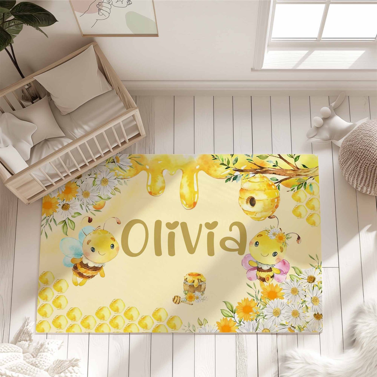 Honey Bee Nursery Rug