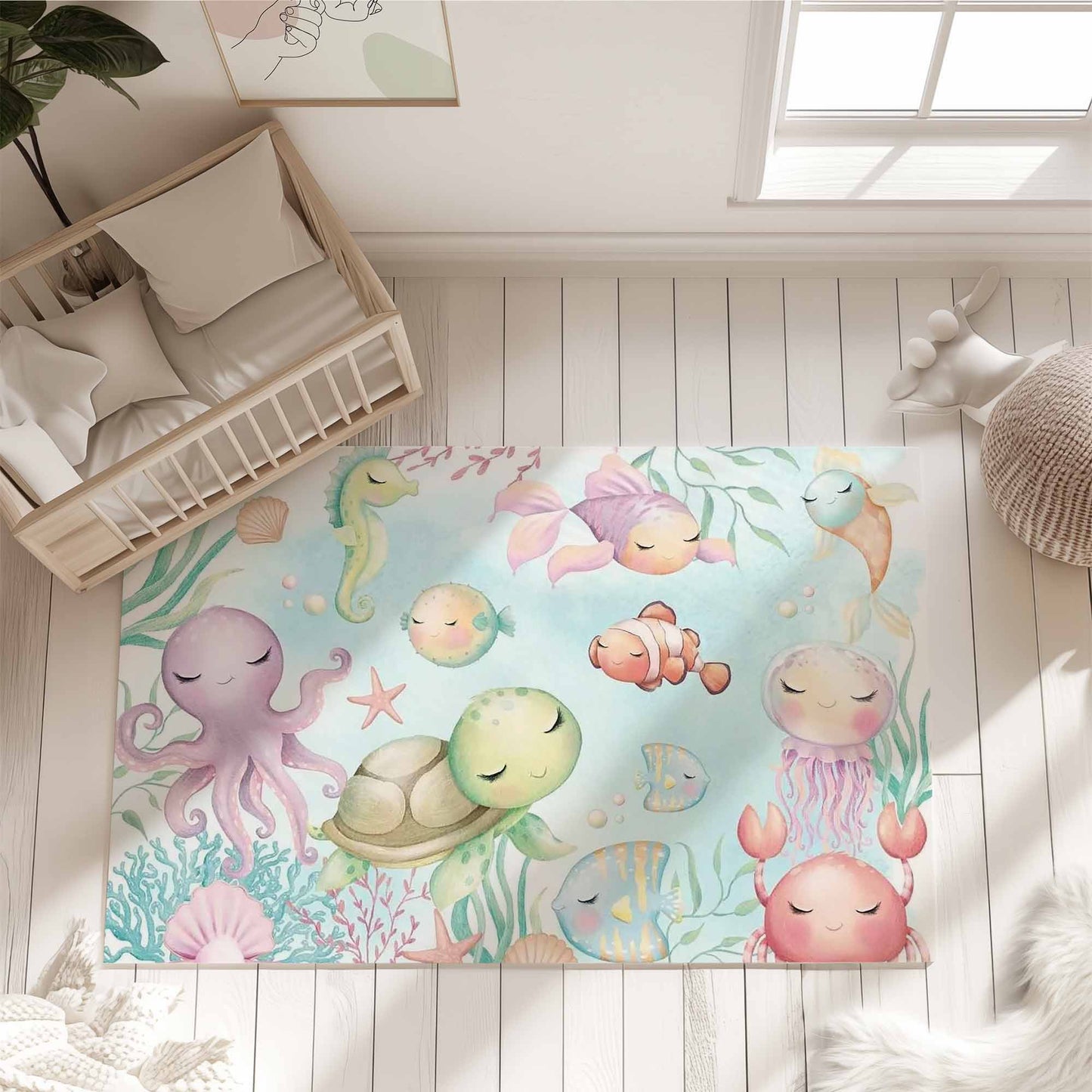 Ocean Animals Nursery Rug