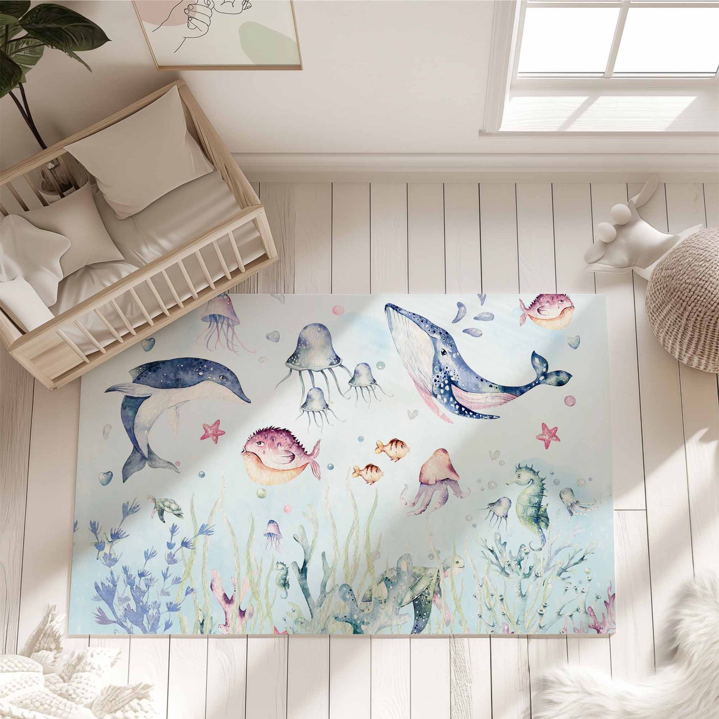 Ocean Animals Nursery Rug