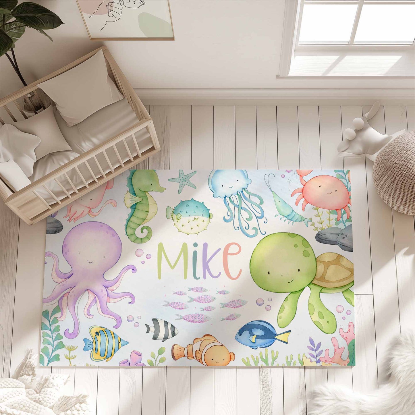 Ocean Animals Nursery Rug