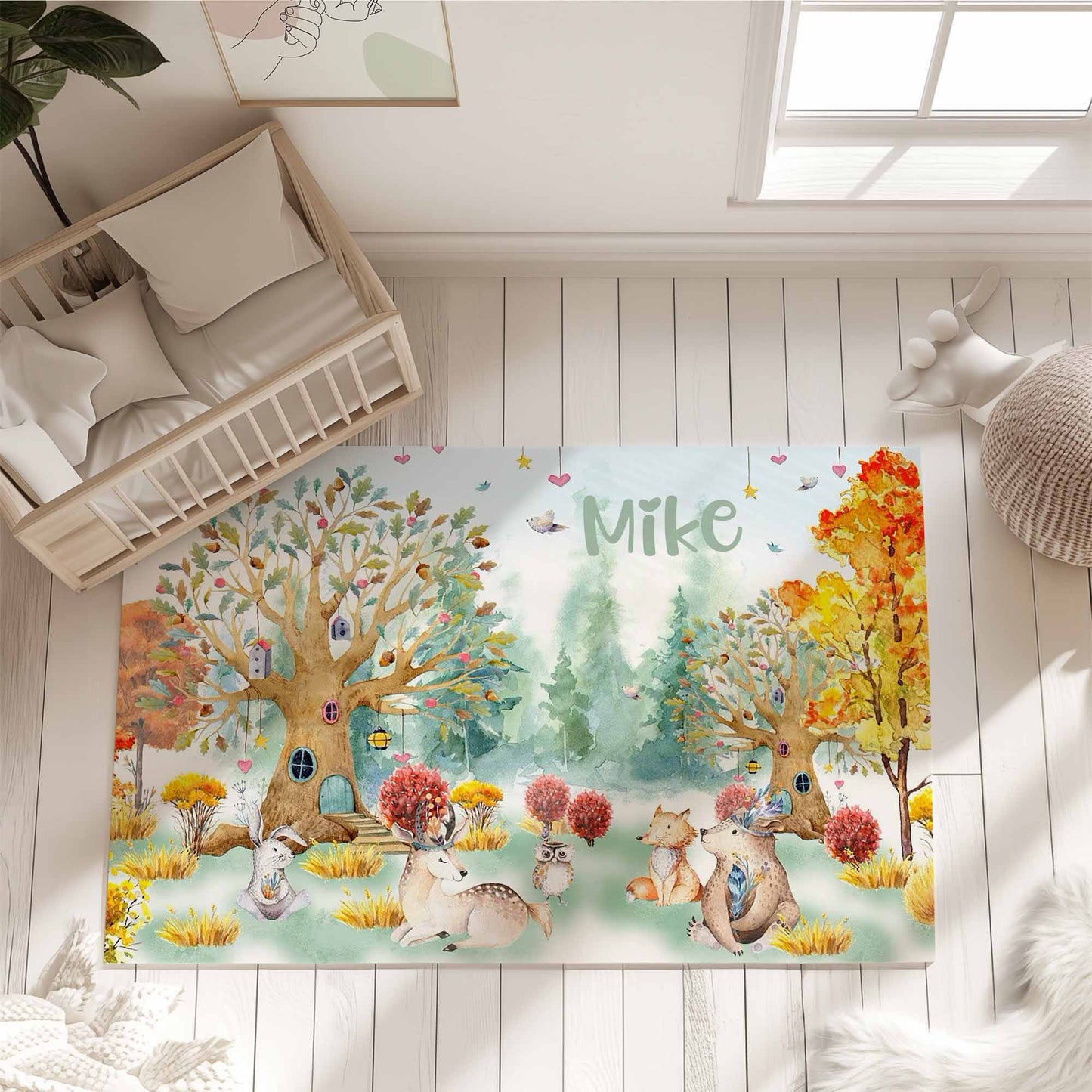 Woodland Animals Kids Rug