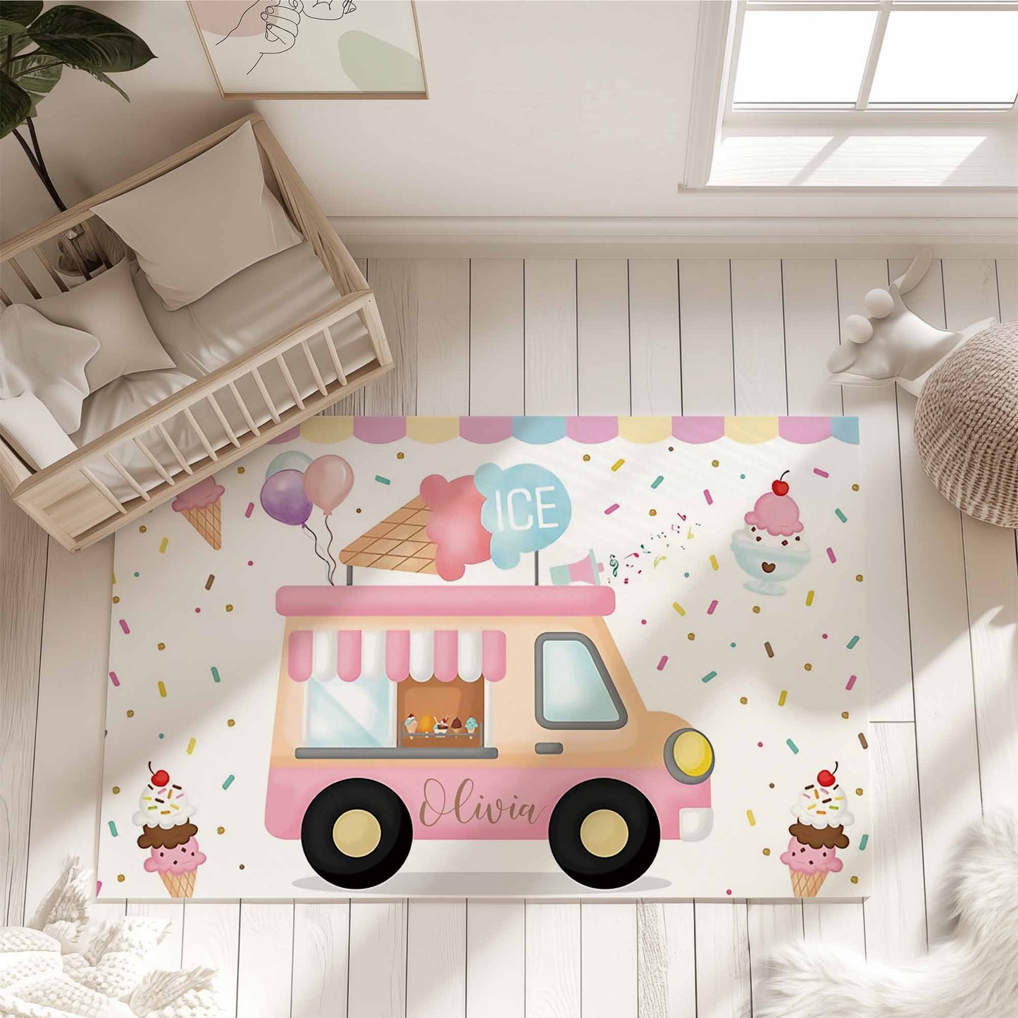 Ice Cream Van Nursery Rug