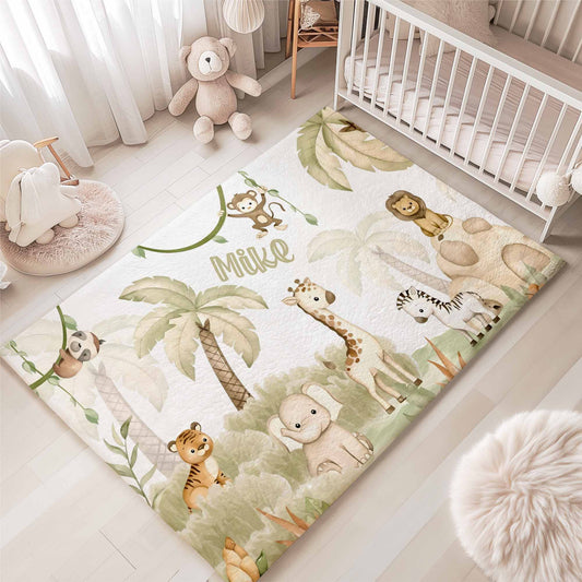 Baby Safari Animals Nursery Rug