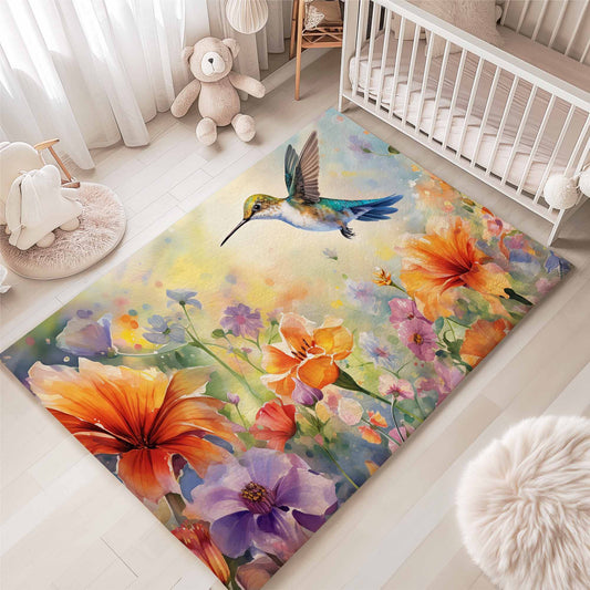 Hummingbird Floral Rug