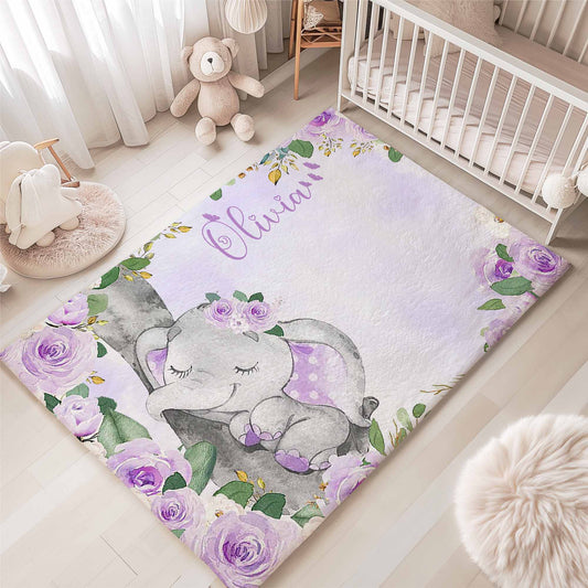 Baby Elephant Nursery Rug