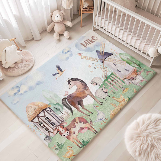 Farm Animals Nursery Rug