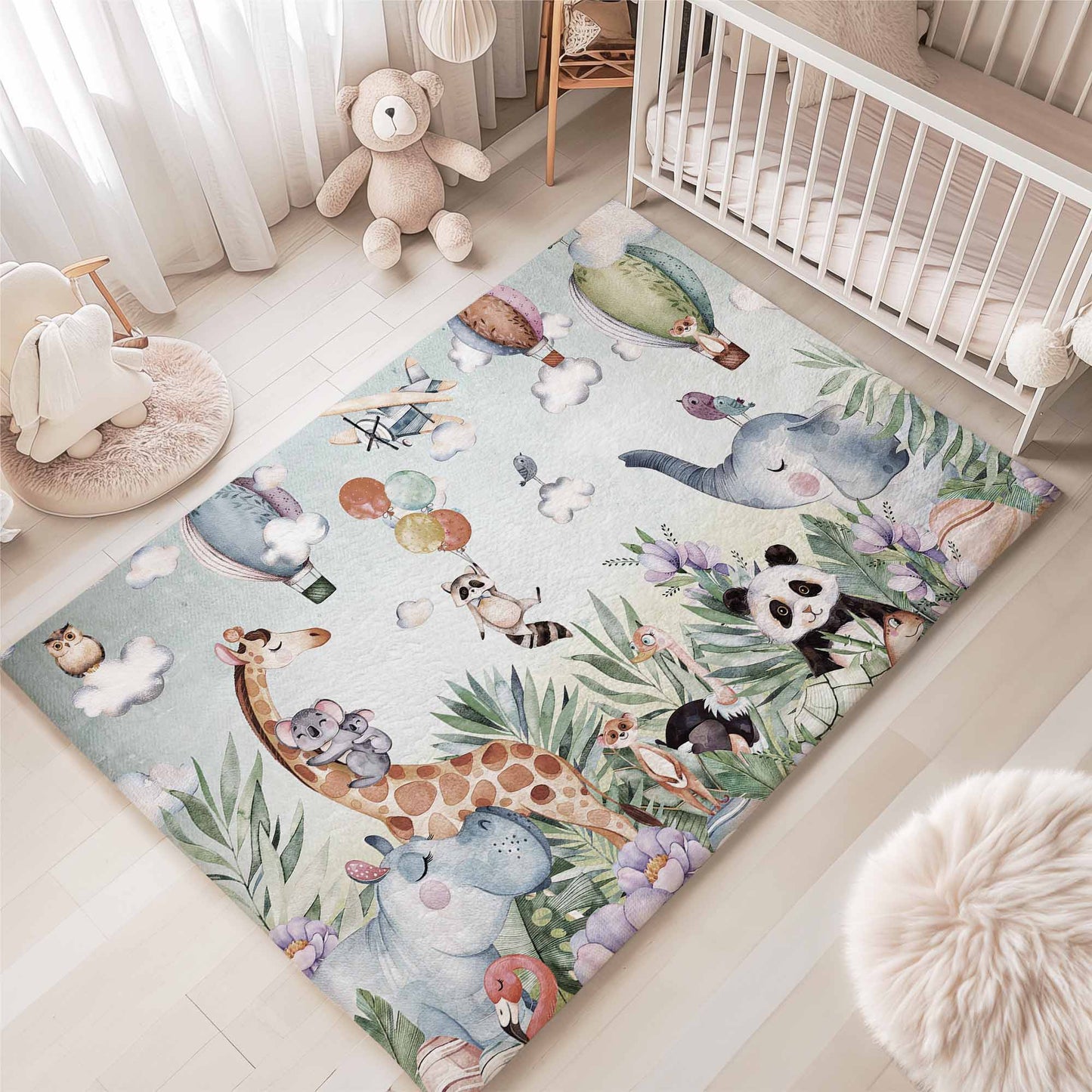 Safari Animals Nursery Rug