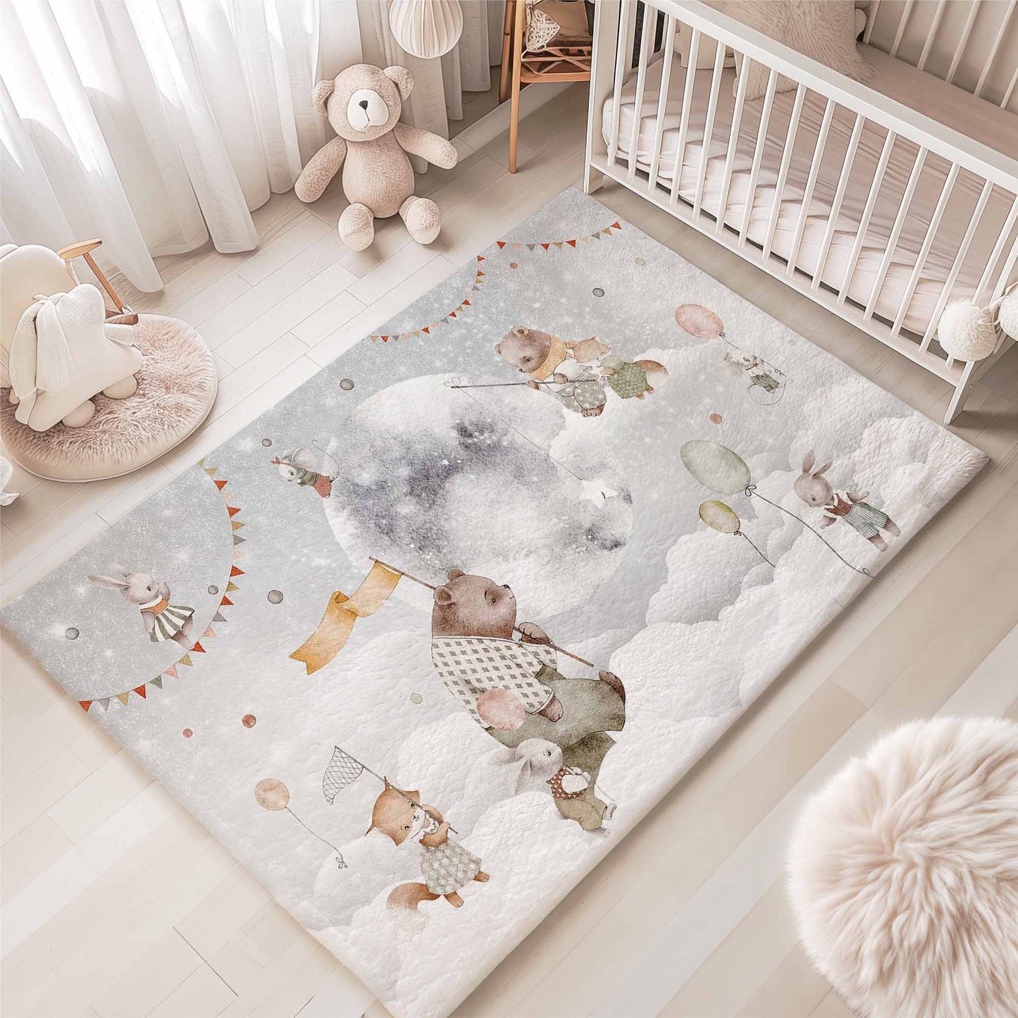 Moon Space Animals Rug