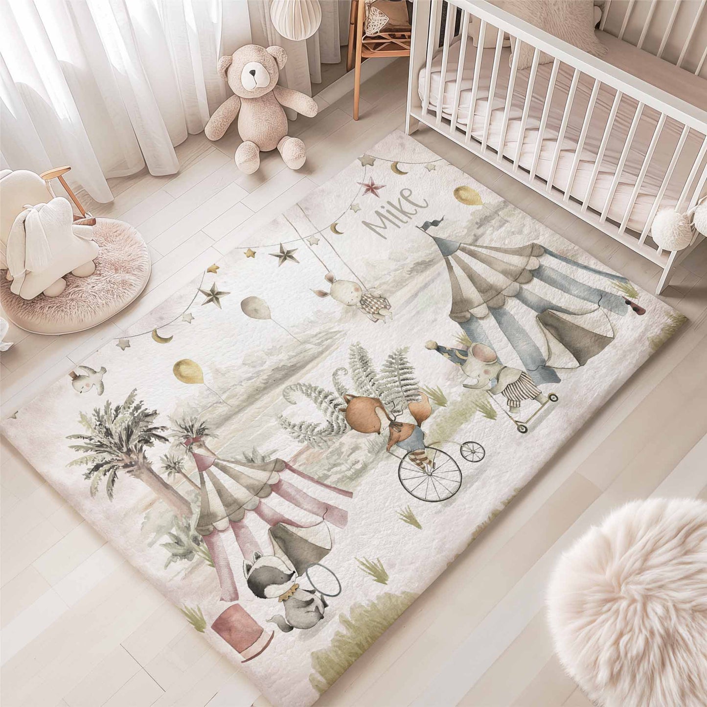 Circus Animals Nursery Rug