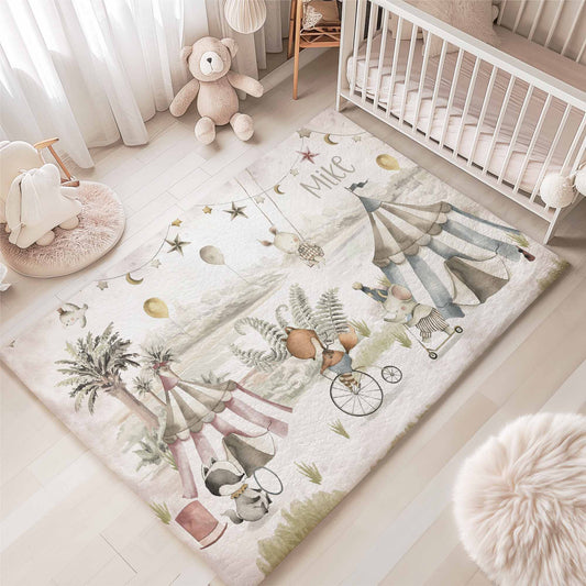 Circus Animals Nursery Rug