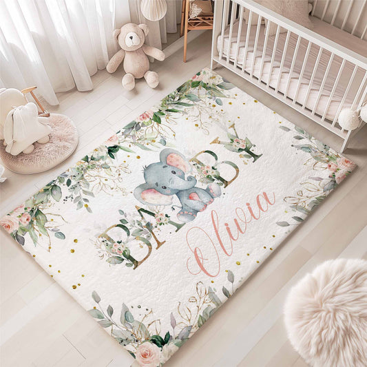 Baby Elephant Nursery Rug