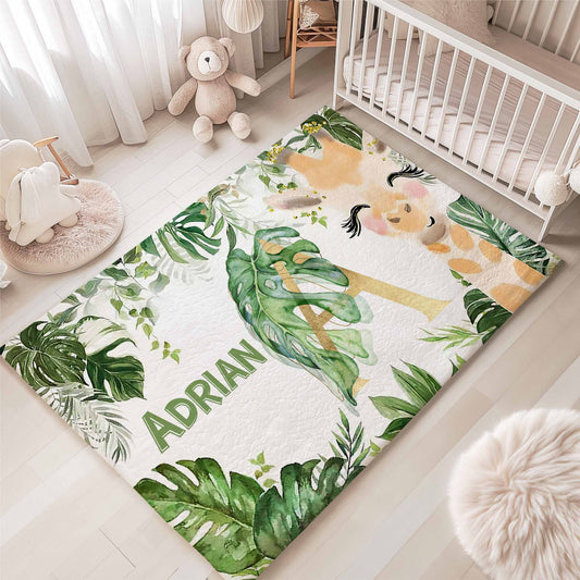 Baby Giraffe Tropical Nursery Rug