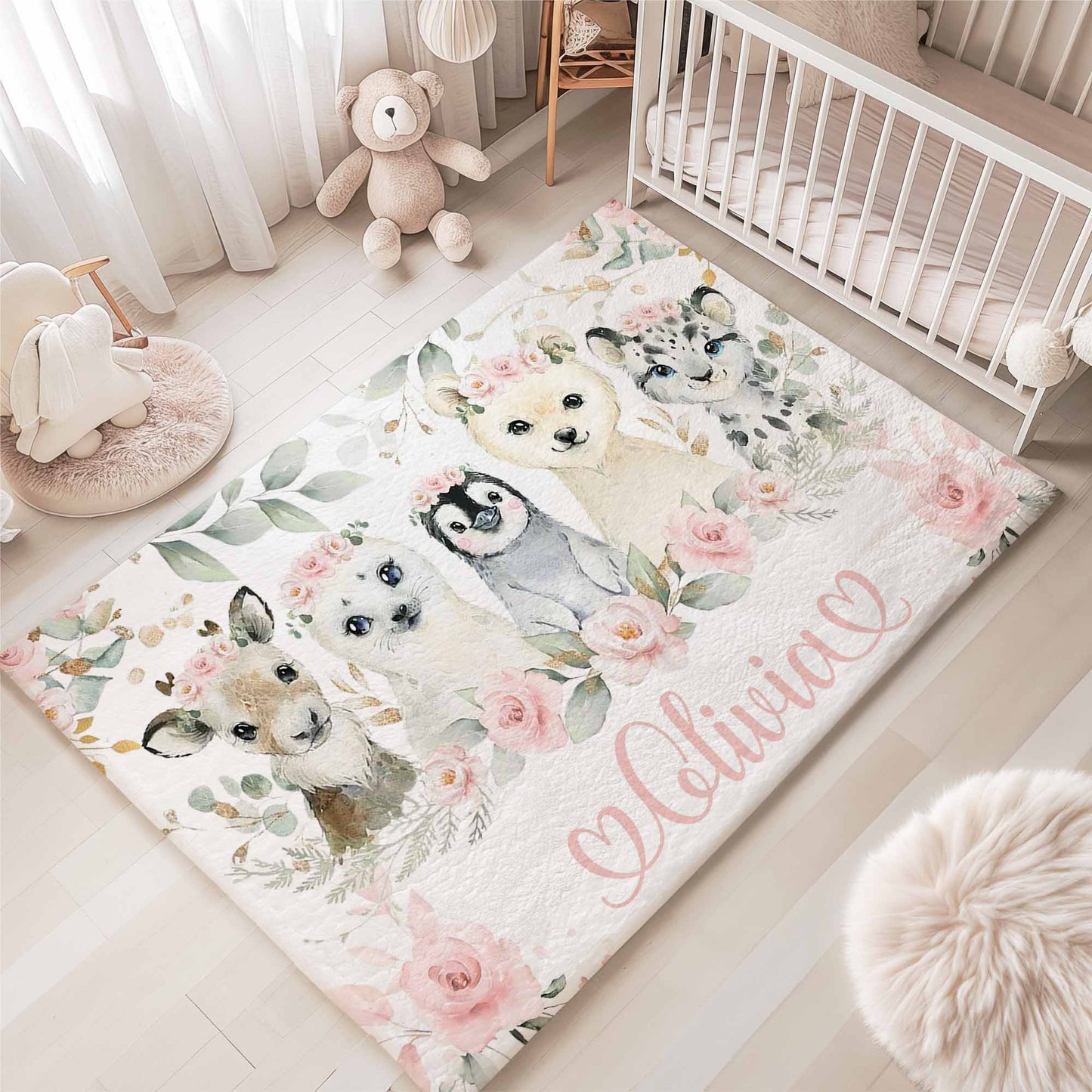 Arctic Animals Nursery Rug