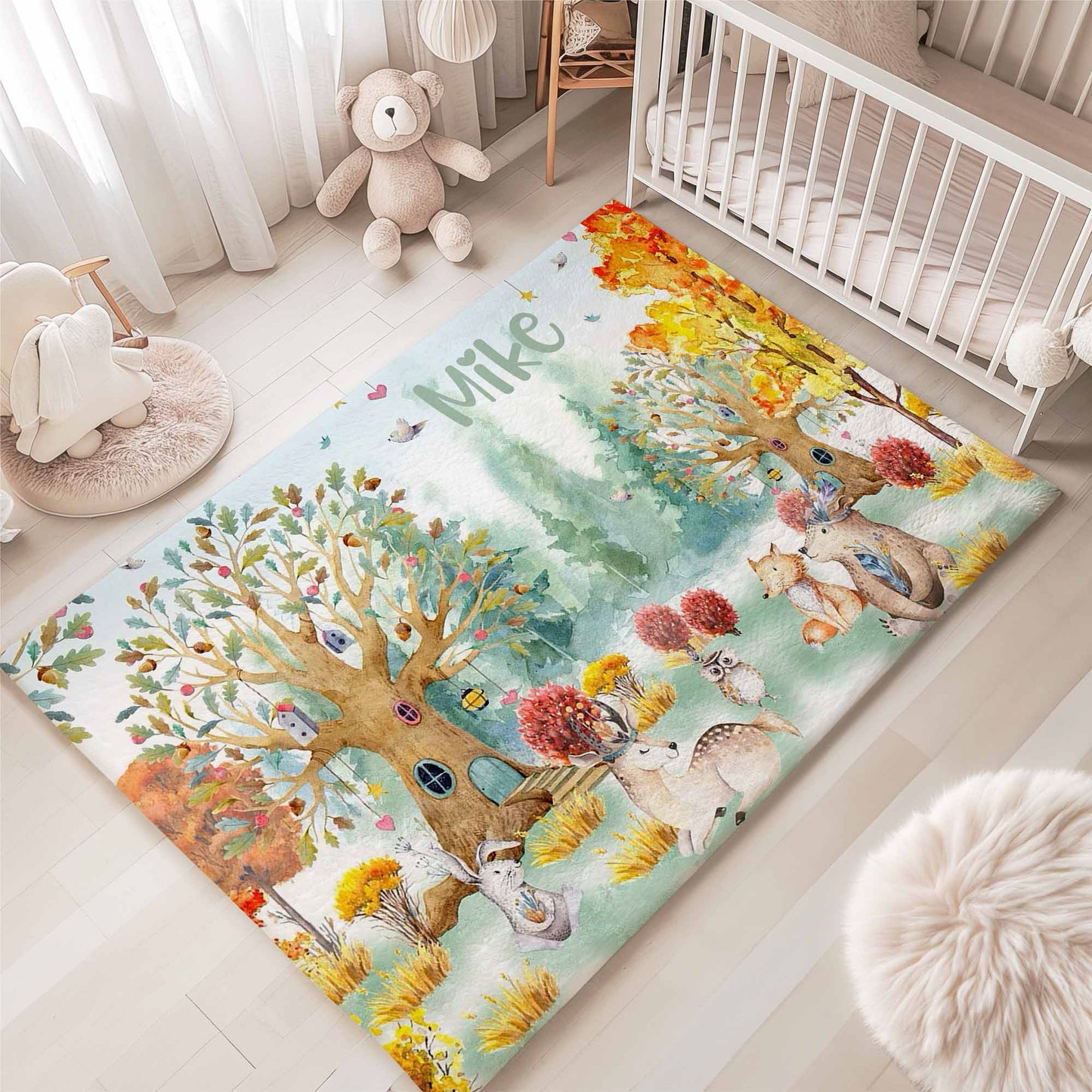 Woodland Animals Kids Rug