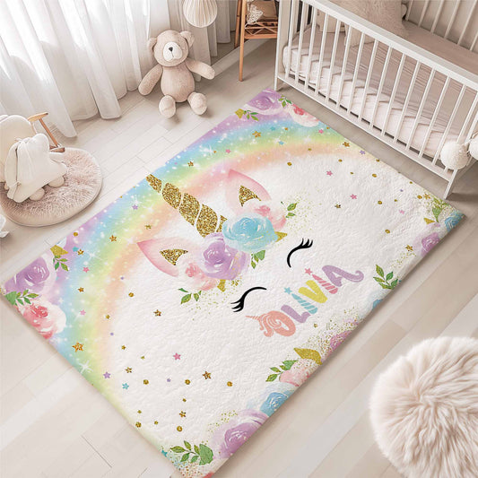 Rainbow Unicorn Nursery Rug