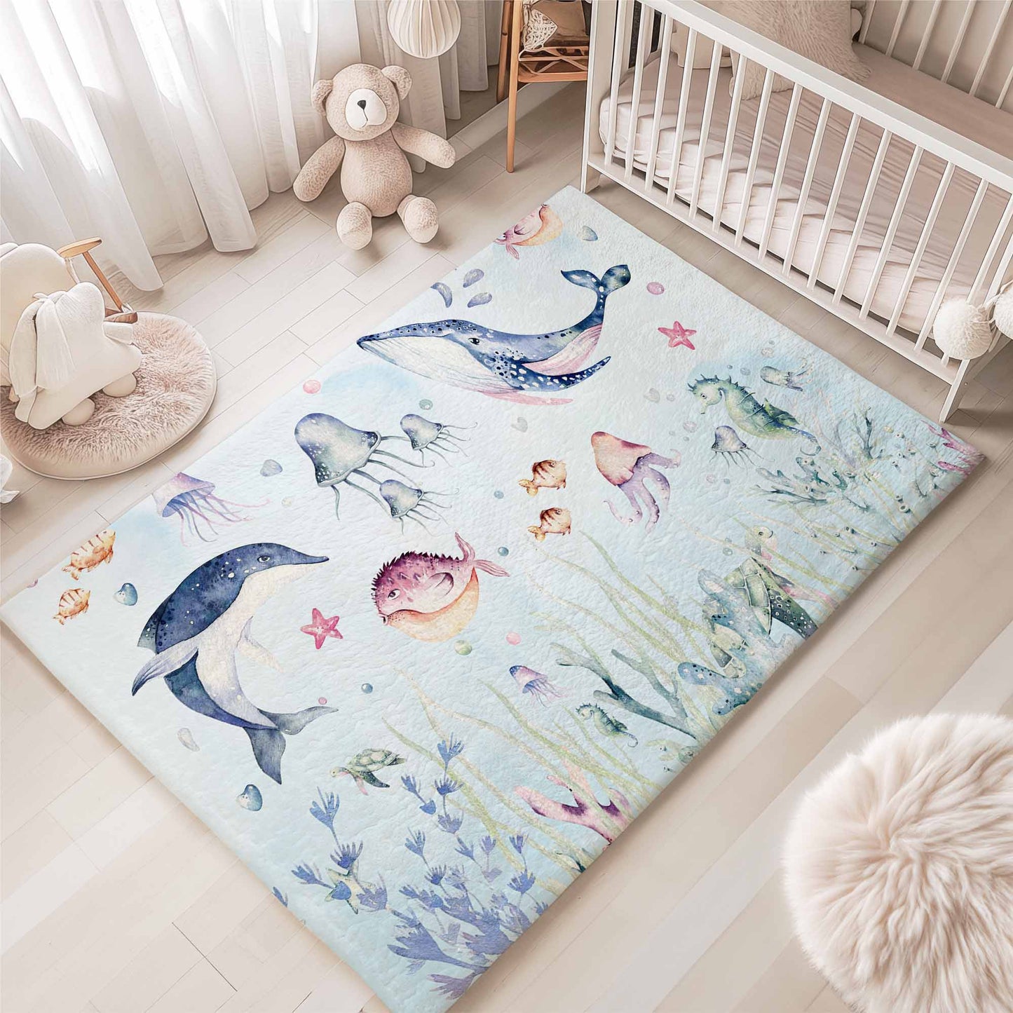 Ocean Animals Nursery Rug